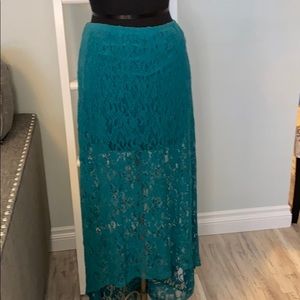 Element lace hi low skirt